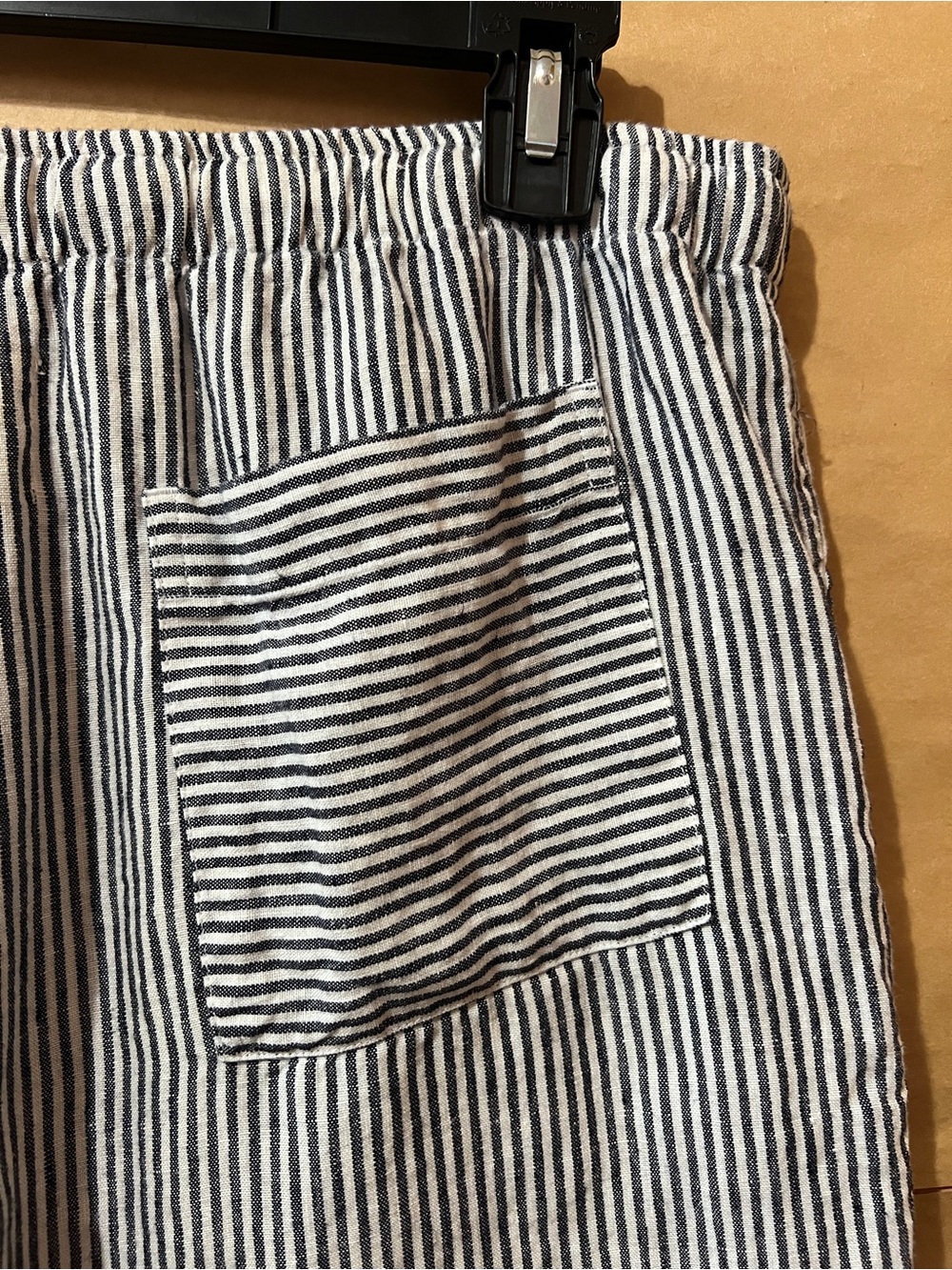 Alex Crane | Men's Linen Bo Shorts Lines Stripe Pull-On Shorts Size L - Picture 7 of 7